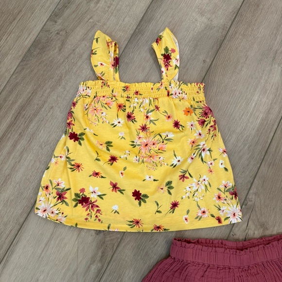 Girls 2-piece Summer Outfit -Yellow Floral- The Children's Place size 4T - Picture 3 of 7